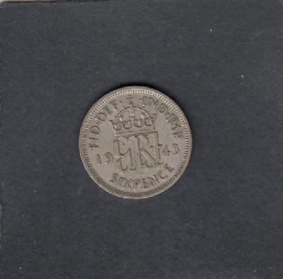 Beschrijving: 6 Pence GEORGIUS VI